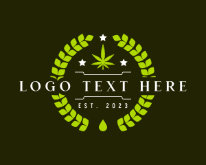 Cbd - Herbal Cannabis Wreath logo design