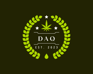 Cbd - Herbal Cannabis Wreath logo design