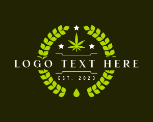 Natural - Herbal Cannabis Wreath logo design