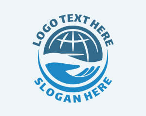 International - Hand Globe Volunteer logo design