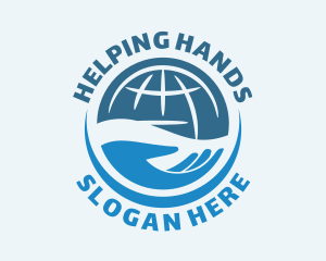 Hand Globe Volunteer logo design