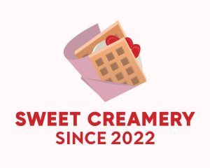 Strawberry Waffle Sandwich logo design