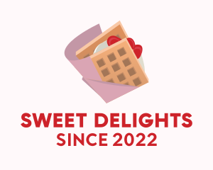 Strawberry Waffle Sandwich logo design