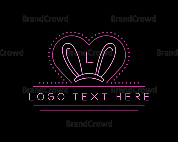 Sexy Neon Bunny Ears Logo