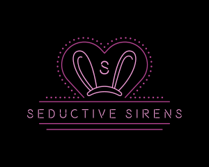 Sexy Neon Bunny Ears  logo design