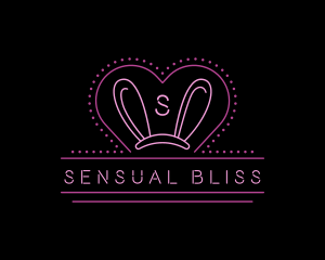 Sensual - Sexy Neon Bunny Ears logo design