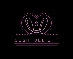 Sexy Neon Bunny Ears  logo design