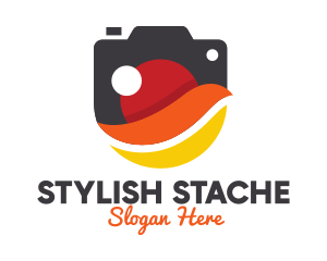 Stylish Swoosh Camera logo design