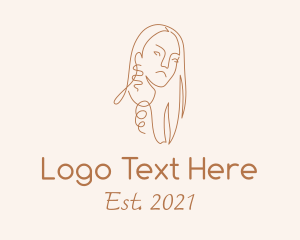Hairstyling - Jewelry Salon Woman logo design