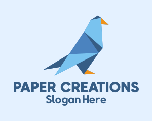 Papercraft - Dove Origami Papercraft logo design