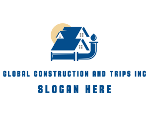 Home Renovation - Water Pipe Plumbing logo design