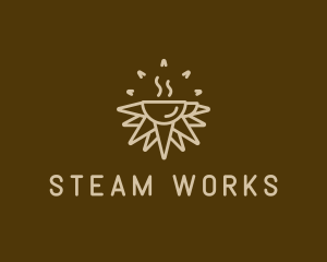 Steam - Brown Sunrise Cafe logo design