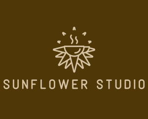 Sunflower - Brown Sunrise Cafe logo design