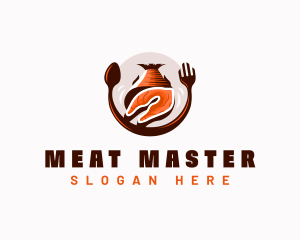 Seafood Fish Meat logo design