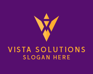 Golden Royal Letter V logo design