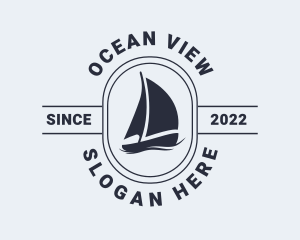 Ocean Sailing Boat logo design