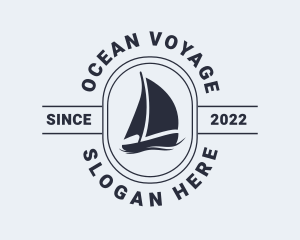 Ocean Sailing Boat logo design