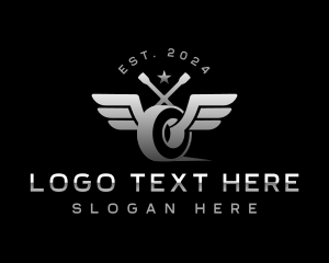 Tool - Tire Wings Mechanic logo design