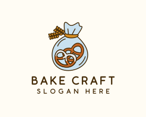 Pretzel Wheat Bakery logo design