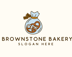 Pretzel Wheat Bakery logo design