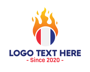 Cuisine - Flaming France Flag logo design