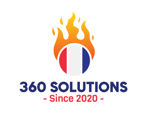 Flaming France Flag  logo design