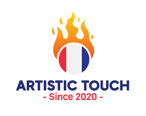 Flaming France Flag  logo design