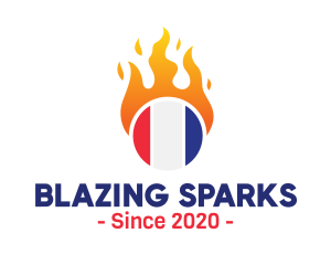 Pyrotechnics - Flaming France Flag logo design