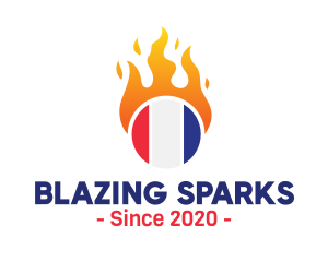 Flaming France Flag  logo design