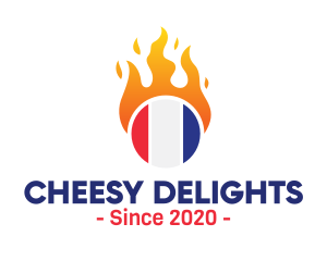 Flaming France Flag  logo design