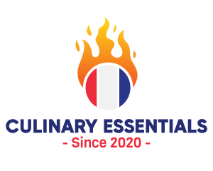 Flaming France Flag  logo design