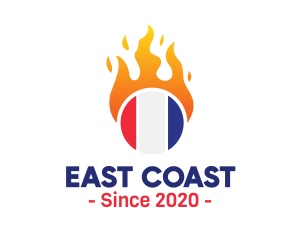 Flaming France Flag  logo design