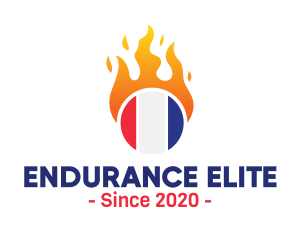 Flaming France Flag  logo design