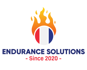 Flaming France Flag  logo design