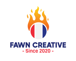 Flaming France Flag  logo design