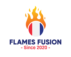 Flaming France Flag  logo design