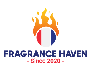 Flaming France Flag  logo design