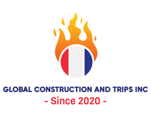 Culinary - Flaming France Flag logo design