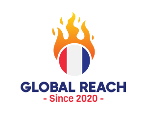 Flaming France Flag  logo design