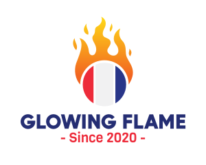 Flaming France Flag  logo design