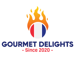 Flaming France Flag  logo design