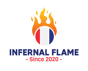 Flaming France Flag  logo design