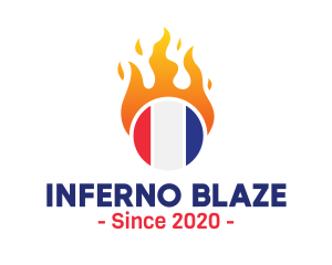 Fireball - Flaming France Flag logo design