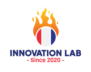 Flaming France Flag  logo design