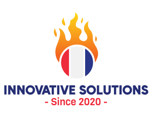 Flaming France Flag  logo design