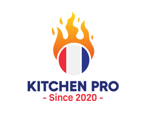 Flaming France Flag  logo design