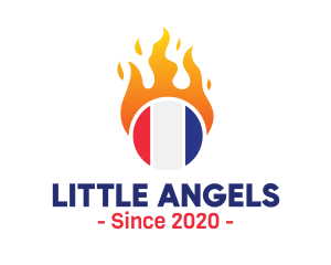 Flaming France Flag  logo design