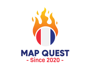 Flaming France Flag  logo design