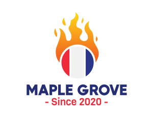 Flaming France Flag  logo design