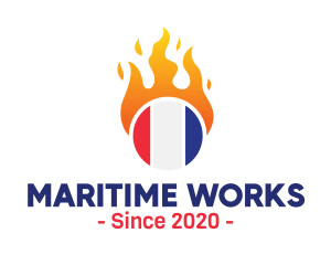 Flaming France Flag  logo design